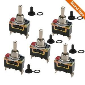 15A 250VAC Rocker Toggle Switch 5 Set Accessories Car Dash Light ON/OFF Boat