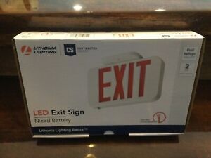 (Qty-4) Lithonia Lighting  LED Exit Sign w/ Backup Cat#  EXR LED EL M6
