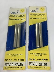 4 Weller Marksman Replacement Tips MT-10 SP-40 Vintage Chisel Tip Pair 2 Pack