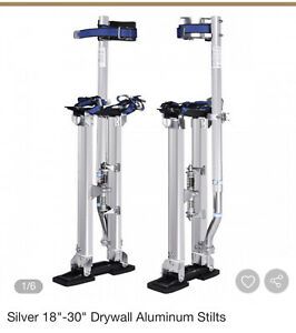 Silver 18-30 Inch Drywall Stilts Aluminum Tool Stilt For Painting Painter Taping