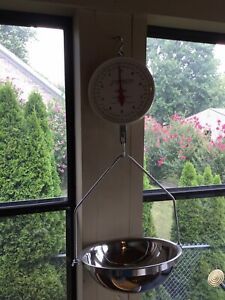 Cardinal Detecto MCS-20DF Series 20lb x 1oz Dial Hanging Scale Fish Produce Bowl