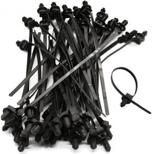 50 Pack Cable Zip Ties, 8.3 inch Heavy Duty Nylon Push Mount Self Locking UV...