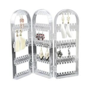 Creative Screen Earrings Display Rack Jewelry Rack (Transparent Three Doors)