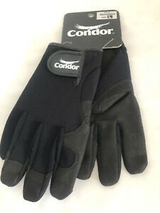 CONDOR Mechanics Gloves, Size Lg, black  Machine Washable