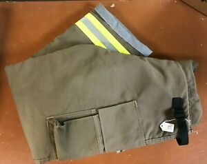 Lakeland OSX Khaki Fire Fighter Turn-Out Pant with Suspenders, 40&#034; W. x 32&#034; IS