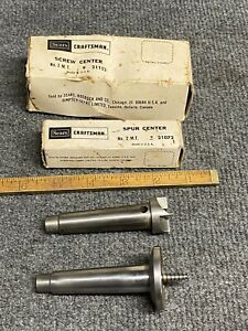 New Craftsman wood lathe spur center 21072 and screw center 21152 No. 2 MT