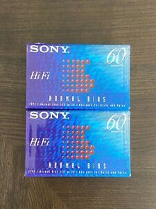 2 Sony Hi Fi 60 Cassettes (Normal Bias) - Brand New (Never Opened)