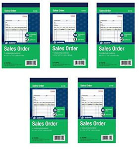 Adams 2-Part Carbonless Bound Sales Order Invoice Books 50-Set Per Book x 5 DEAL