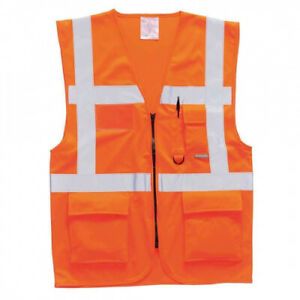 (Large, Orange) - Portwest US476ORRL Regular Fit Berlin Executive Vest, Large,