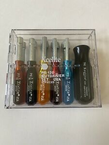 Vintage Xcelite PS-120 11 Piece Set Nutdrivers with TA-2 Torque Handle - USA