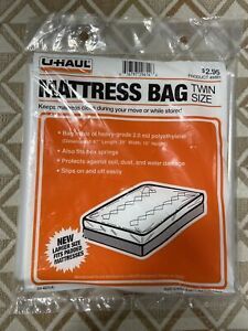 UHAUL Mattress Bag TWIN SIZE  87&#039;&#039;L 39&#039;&#039; W 10 H Plastic Dust Bug Waterproof