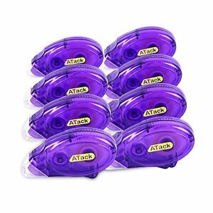 ATack Double Sided Tape Adhesive Runner Roller, 0.3-inch by 360-Inch, 8-Pack,...