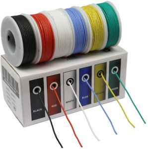 CBAZY Hook up Wire Kit (Stranded Wire Kit) 24 Gauge Flexible Silicone Rubber Ele