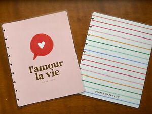 Happy Planner Cover Only Classic L’Amour La Vie Pink Striped Front Back