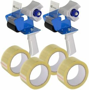 Ezsimply Packing Tape Dispenser &amp; 1 Roll of 2 Inches Clear Tape - Pack of 1