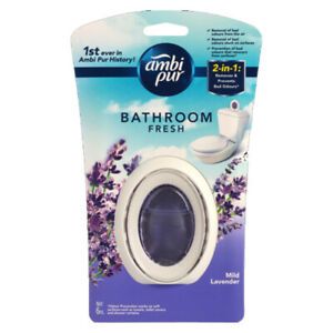 5 x AMBI PUR BATHROOM FRESH 2 IN 1 MILD LAVENDER AIR FRESHENER HOME FRAGRANCE...