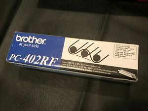 Genuine BROTHER PC-402RF Fax Thermal Transfer Refill Rolls 2-Pack Black Sealed
