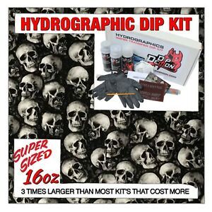 Hydrographic dip kit Black Eyed Mini Skulls Camo hydro dip dipping 16oz