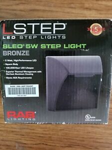 RAB LED Steplight 5W 5 Watt Square Cool Step Light Fixture Bronze SLED5
