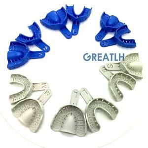 6 Pcs/set Dental plastic steel Impression Trays Dental Materials
