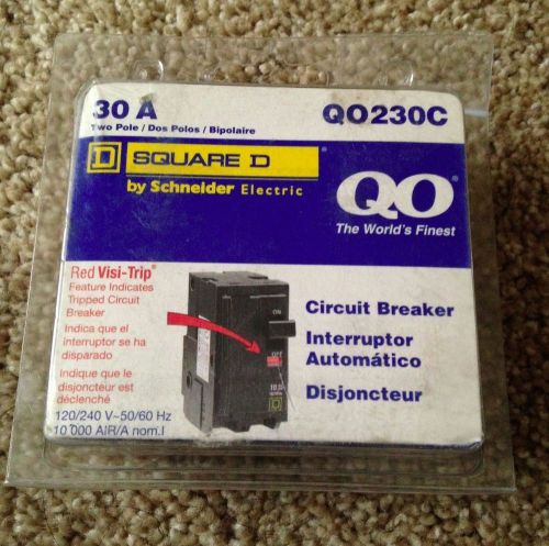 Square d 30 a two pole circuit breaker qo230c -- free shipping!!! for sale
