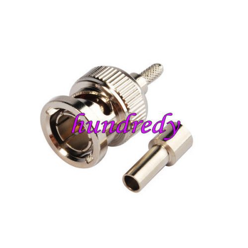 BNC male plug crimp RG179 cable RF connector 75ohm