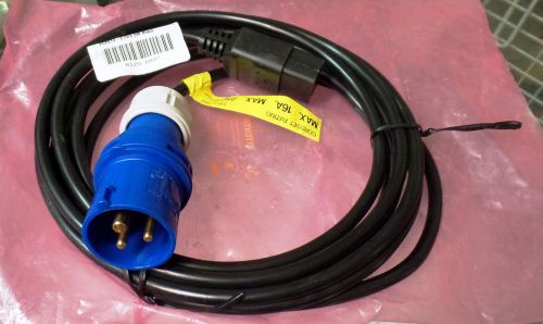 Pce type 013 pin pce 16a-6h/220-250v 3pin plug on 12 foot 16 gage cord/cable new for sale