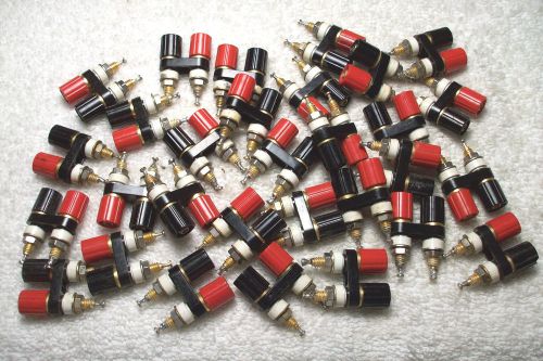Dual terminal binding post  red &amp; black  qty 30  salvage from ibm   gold plated? for sale