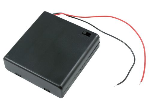 Aa x 4 enclosed battery holder box with switch 15cm wires for sale