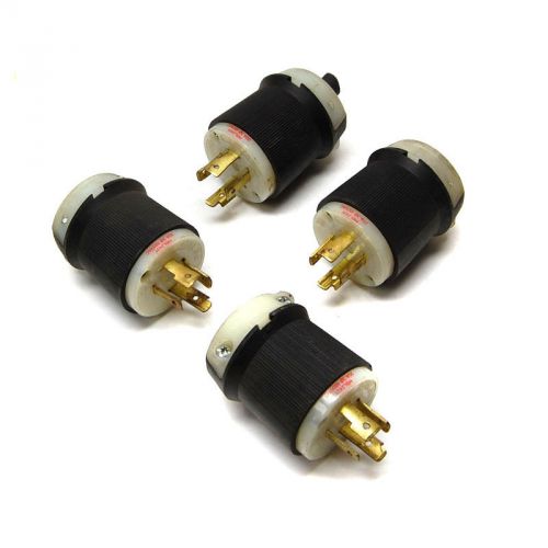 (lot of 4) hubbell hbl2431 twist-lock 3-pole 4-wire 480vac grounding 20a plugs for sale