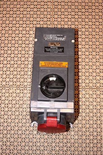 Killark stahl 8578/21 32 amp 480v 20hp 3p 4w hubbell receptacle disconnect new for sale
