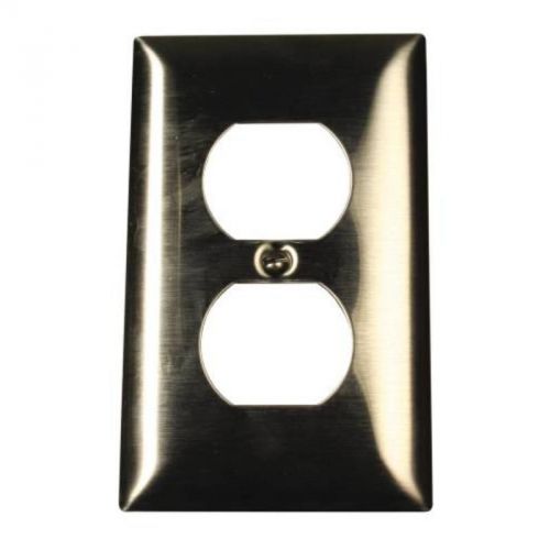Wallplate 1-gang duplex stainless steel ss8 hubbell electrical products ss8 for sale