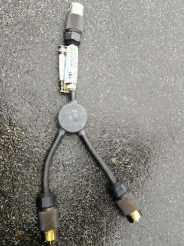 50 amp construction temp. power y-adapter - hubbell twist-lock plug &amp; 2 bodies for sale