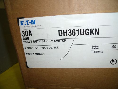 # 1287 cut ham disconnect dh361ugkn 30 amp 600 volts 3p nema 1 non fusible for sale
