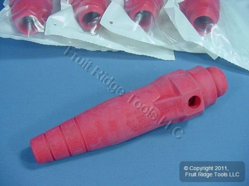 5 red leviton 18 series female cam-type connector insulating sleeves 18sdf-14r for sale