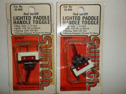 35-090 RED LIGHT PADDLE HANDLE TOGGLE WITH SILVER PLATED CONTACTS 12VDC
