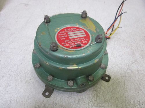 Solon mfg. co. 7ps11w nema 4 pressure switch 15a-125/250/480vac *used* for sale