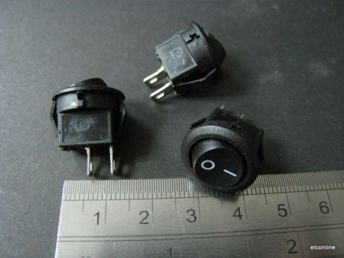 Kcd5s mini round  black 2-pin off/on rocker switch #a3  x 3 pcs for sale