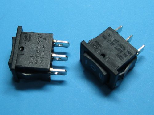 20 pcs Black Rocker Switch ON-OFF-ON 3pin 6A/250V 10A/125V KCD1 without LED