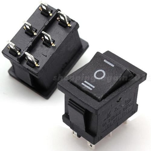2x 6pin dpdt on-off-on position snap boat rocker switch 6a/250v 10a/125v ac ai1g for sale