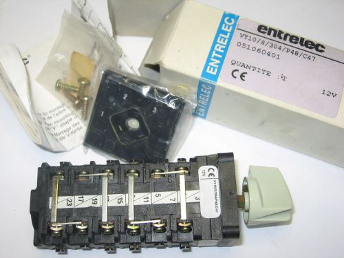 Entrelec vy10/s/304/p48/c47 6 deck, 3 position,panel mount rotary control switch for sale