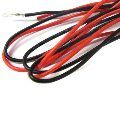 20m Black Red 18 AWG Soft Silicon Wire 3KV 150°c 3239
