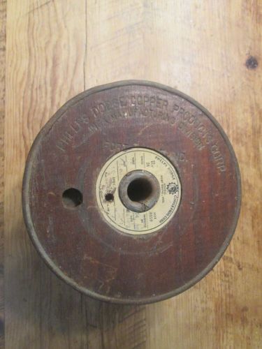 Antique 1937 phelps dodge copper prods wooden reel spool with some wire for sale