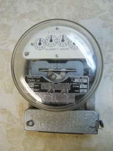 Sangamo Electric Co Single Phase Watthour Meter with Base-Serial #17718530