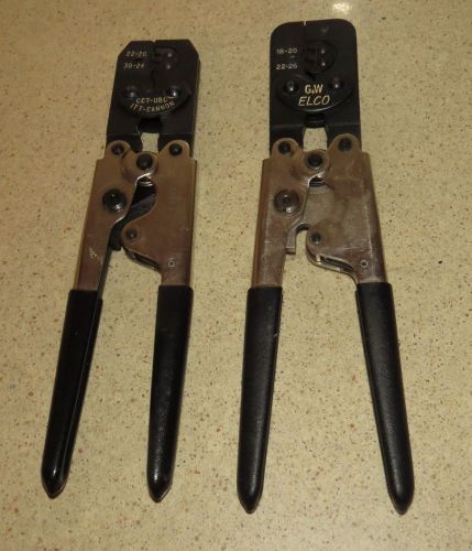 ^^ LOT OF TWO ELCO/ IT-CANNON CCT-UBC &amp; 06-7852-1 CRIMPING CRIMPER - ( C )