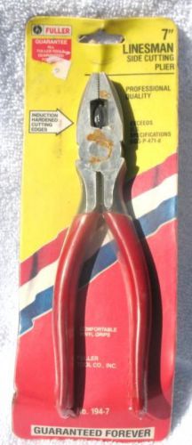 Fuller 7&#034; Professional Linesman Side Cutting Pliers 194-7 Lot of 3 NEW