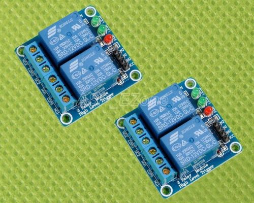 2pcs 2-channel relay module high level triger relay shield for arduino brand new for sale