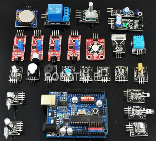 24 Modules Sensor Kits 24 Sensors Funduno UNO R3 for Funduino Arduino Compatible