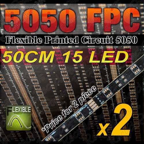2 FPC 5050 50cm 15 leds flexible printed circuit black (led not included)
