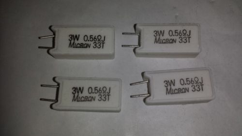 Micron ceramic resistor, 0.56 ohm 3 w  5%  4 pcs for sale